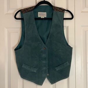 Vintage Arizona Jean Company Teal and Black Vest